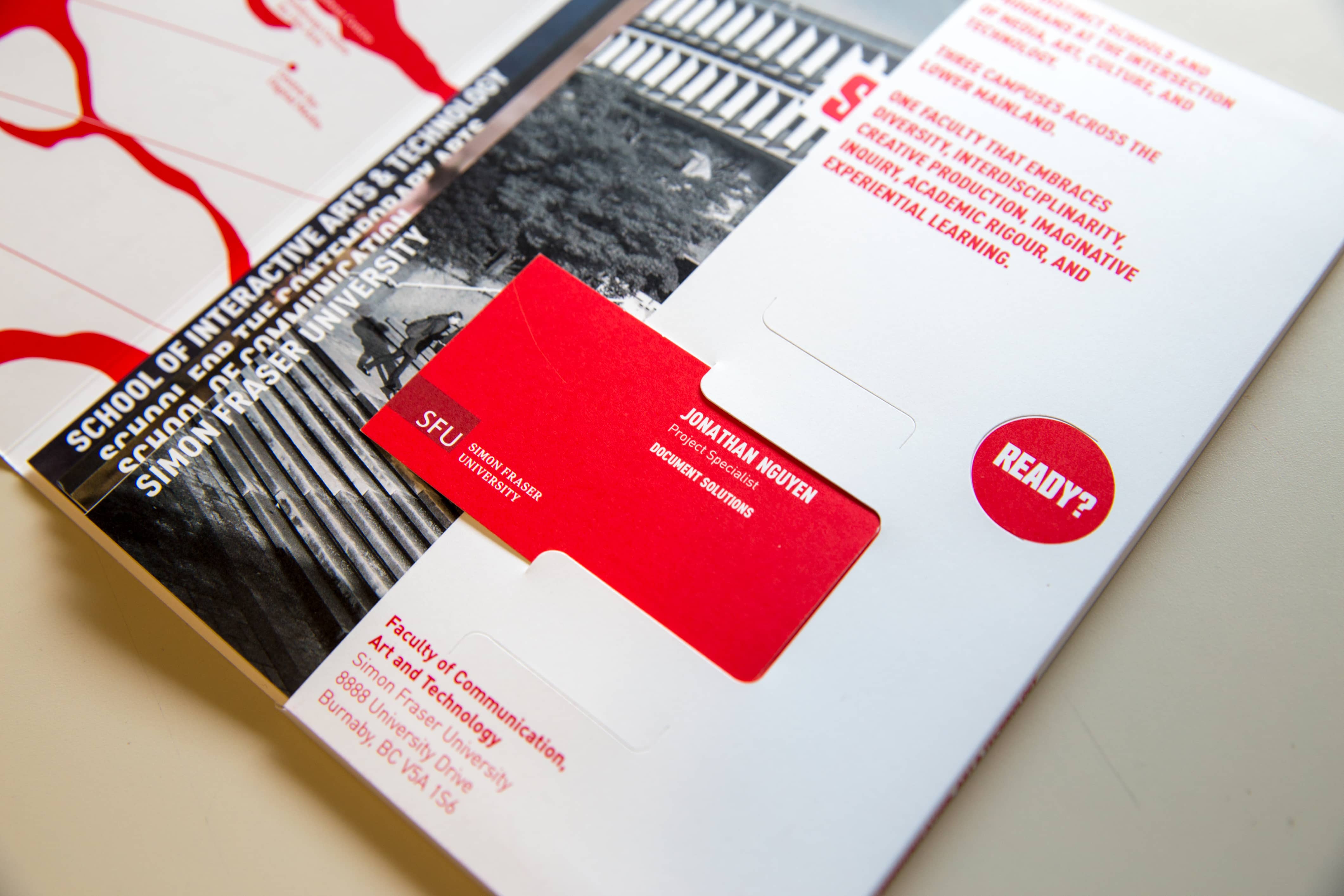 Business card holder horizontal orientation.